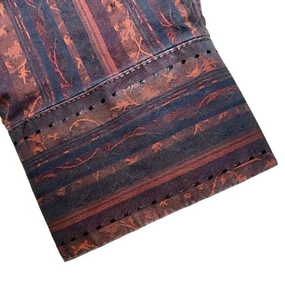 J Campbell Los Angeles Striped Long Sleeve Shirt in Brown/Black Men’s Large - Picture 3 of 7